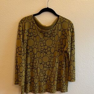 Cut Loose Olive Circle Pattern Blouse